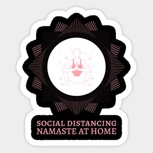 Yoga Namaste At Home Social Distancing Sticker